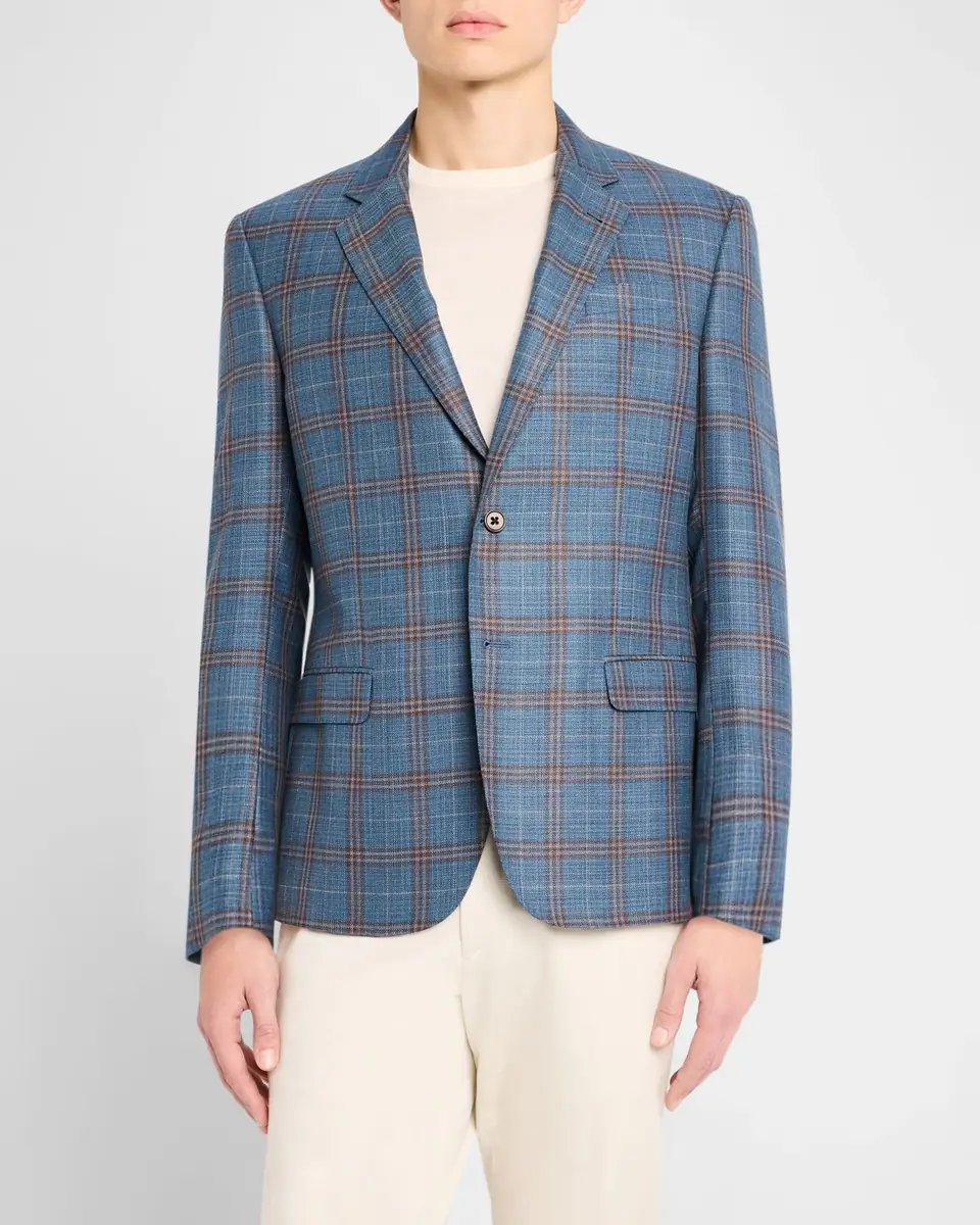 Emporio Armani Men's Oversized Plaid Sport Coat | Thumbnail 4 Emporio Armani Men's Oversized Plaid Sport Coat | Thumbnail 4