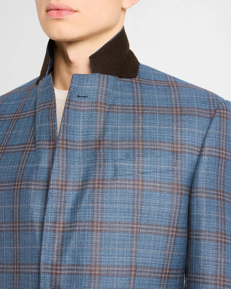 Emporio Armani Men's Oversized Plaid Sport Coat | Thumbnail 7 Emporio Armani Men's Oversized Plaid Sport Coat | Thumbnail 7