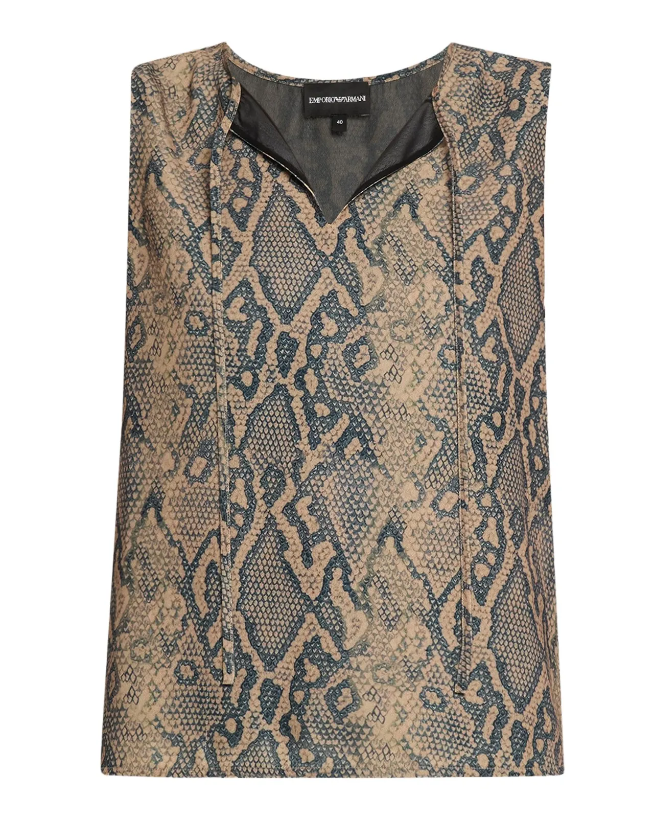 Split-Neck Tie Sleeveless Blouse Split-Neck Tie Sleeveless Blouse