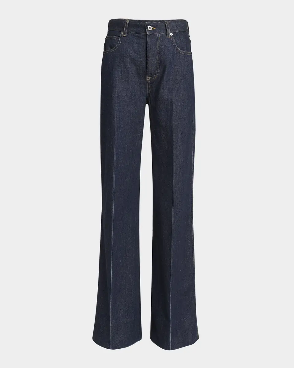 Bottega Veneta Indigo Soft Denim Wide-Leg Palazzo Jeans | Thumbnail 5