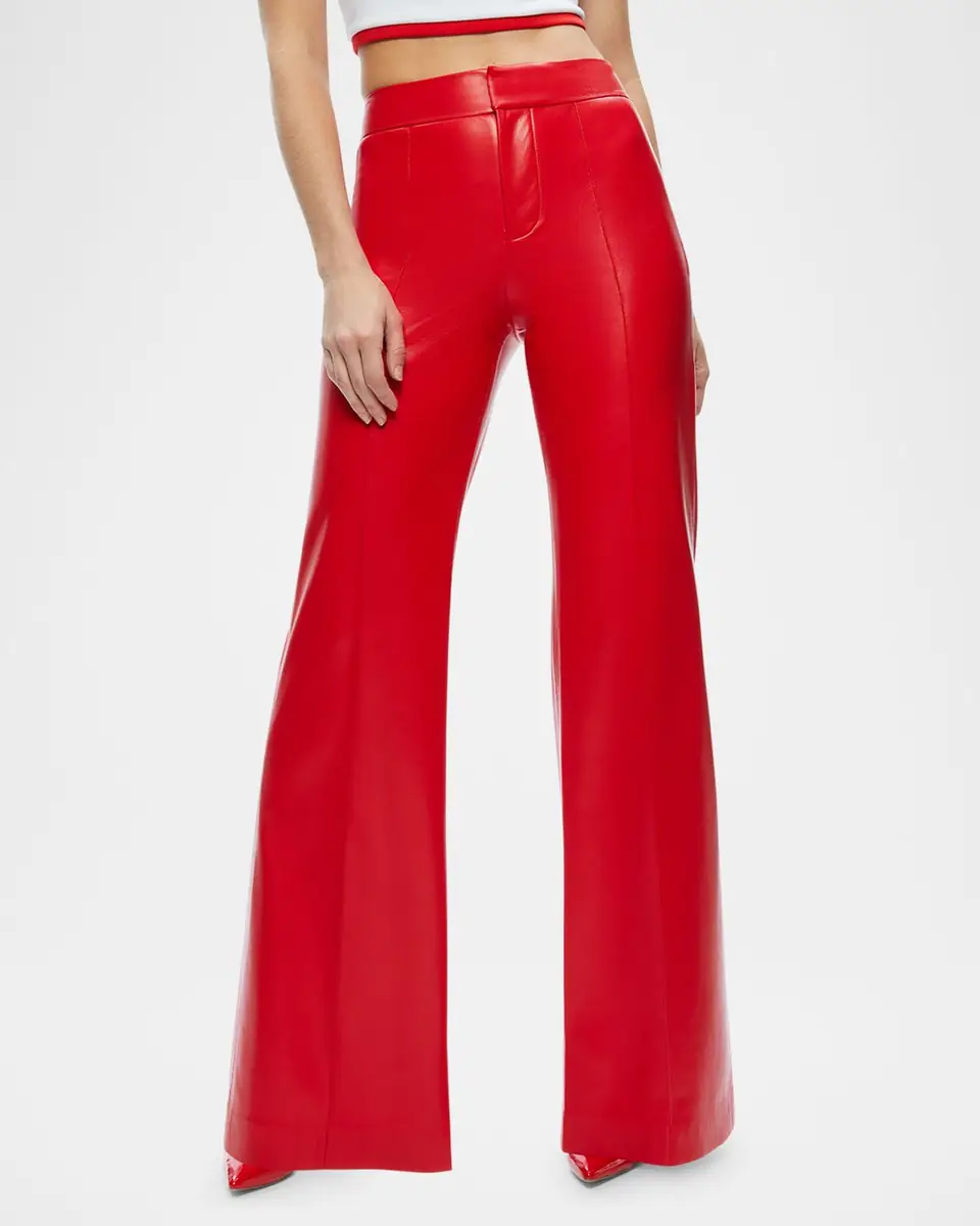 Alice + Olivia Dylan High-Rise Vegan Leather Pants | Thumbnail 4