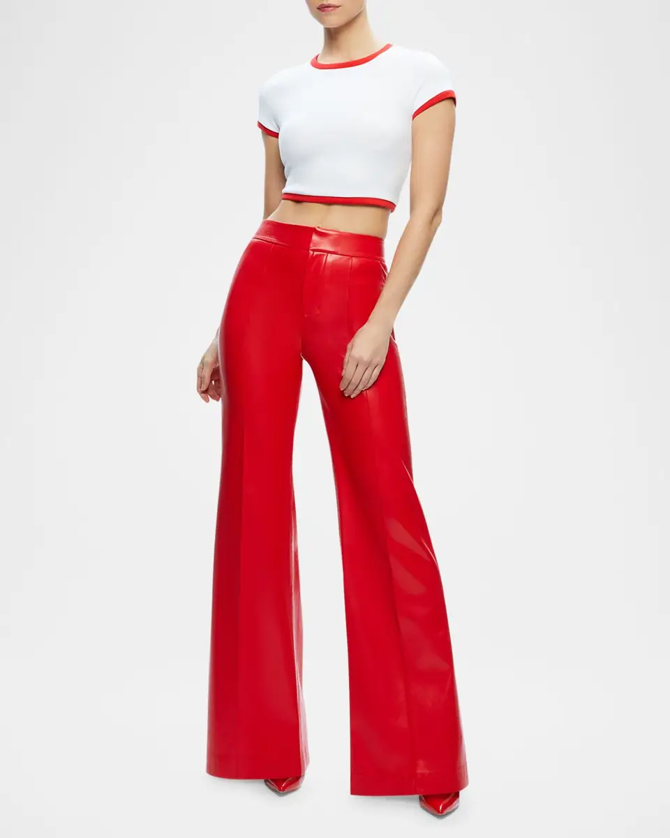 Alice + Olivia Dylan High-Rise Vegan Leather Pants | Thumbnail 6