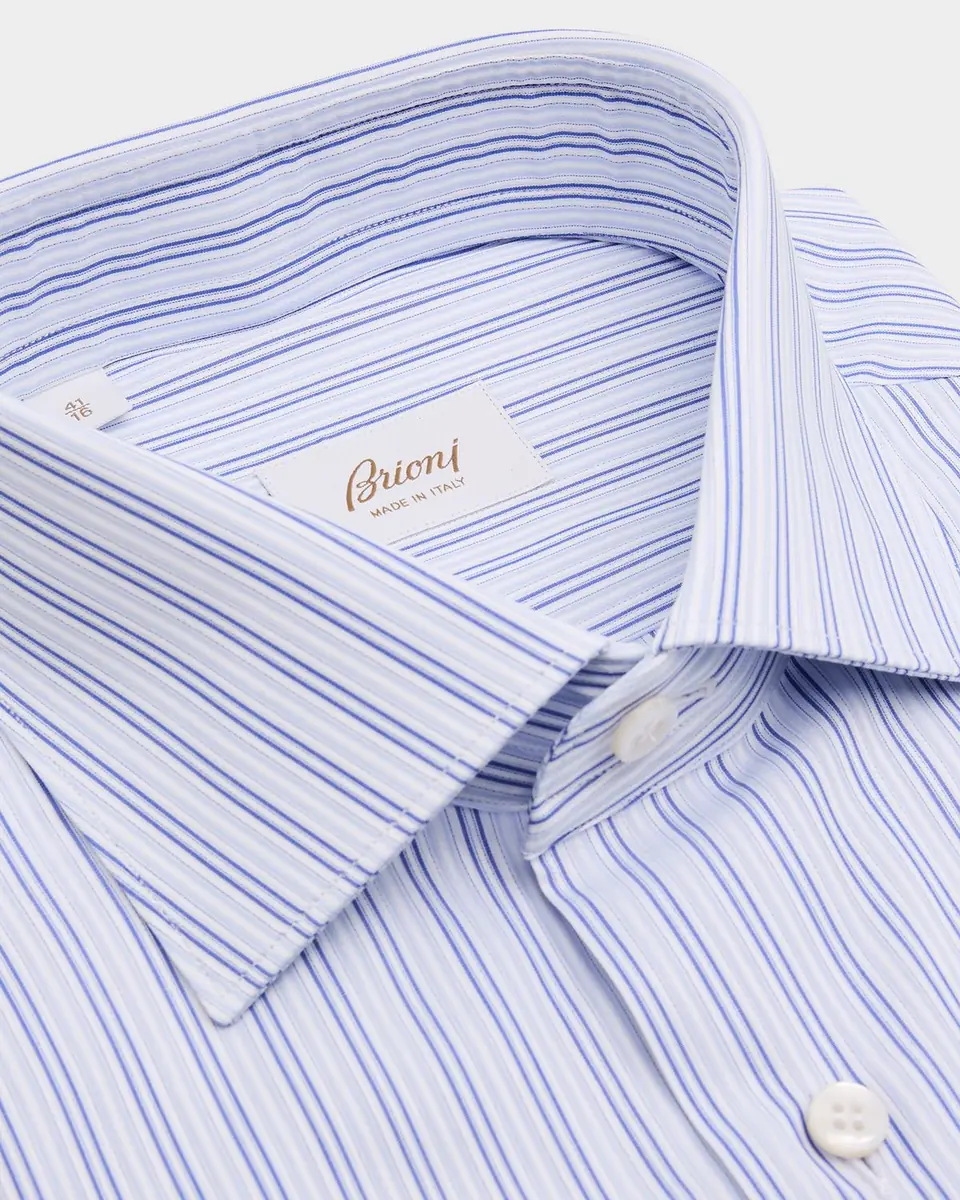 Brioni Men's Cotton Multi-Stripe Dress Shirt | Thumbnail 2
