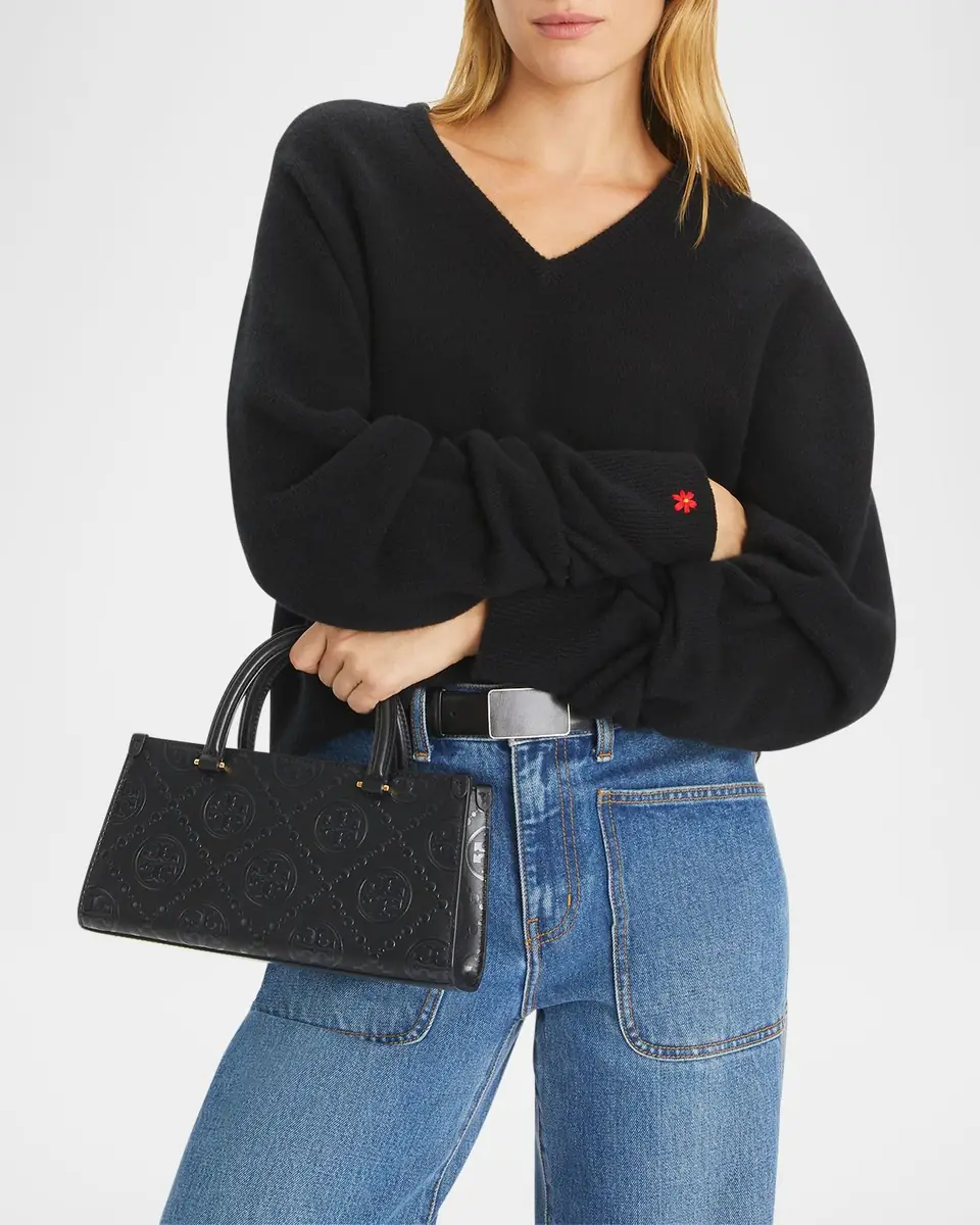 Tory Burch Small T Monogram Embossed East-West Top Handle Bag | Thumbnail 2 Tory Burch Small T Monogram Embossed East-West Top Handle Bag | Thumbnail 2