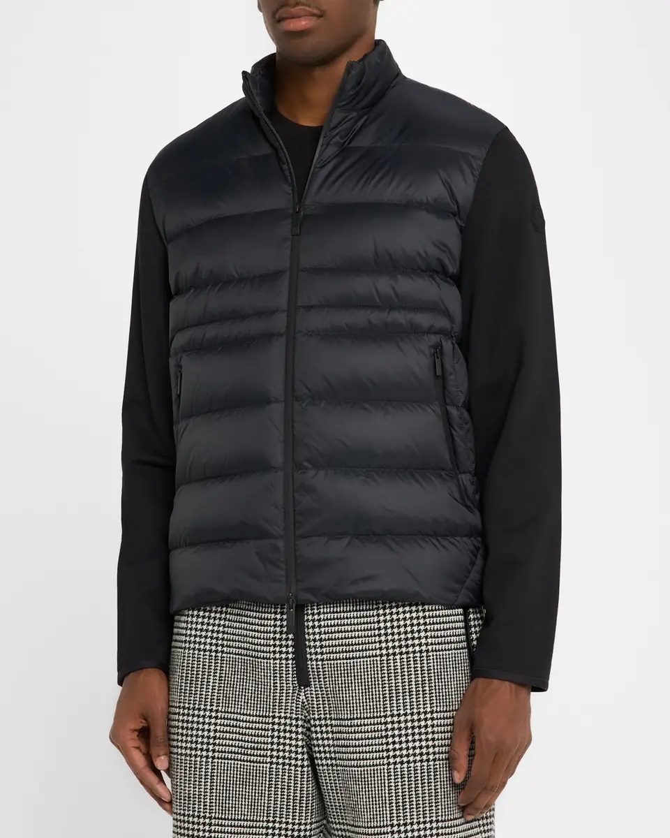 Moncler Men's Zip-Up Down Knit Combo Jacket | Thumbnail 4