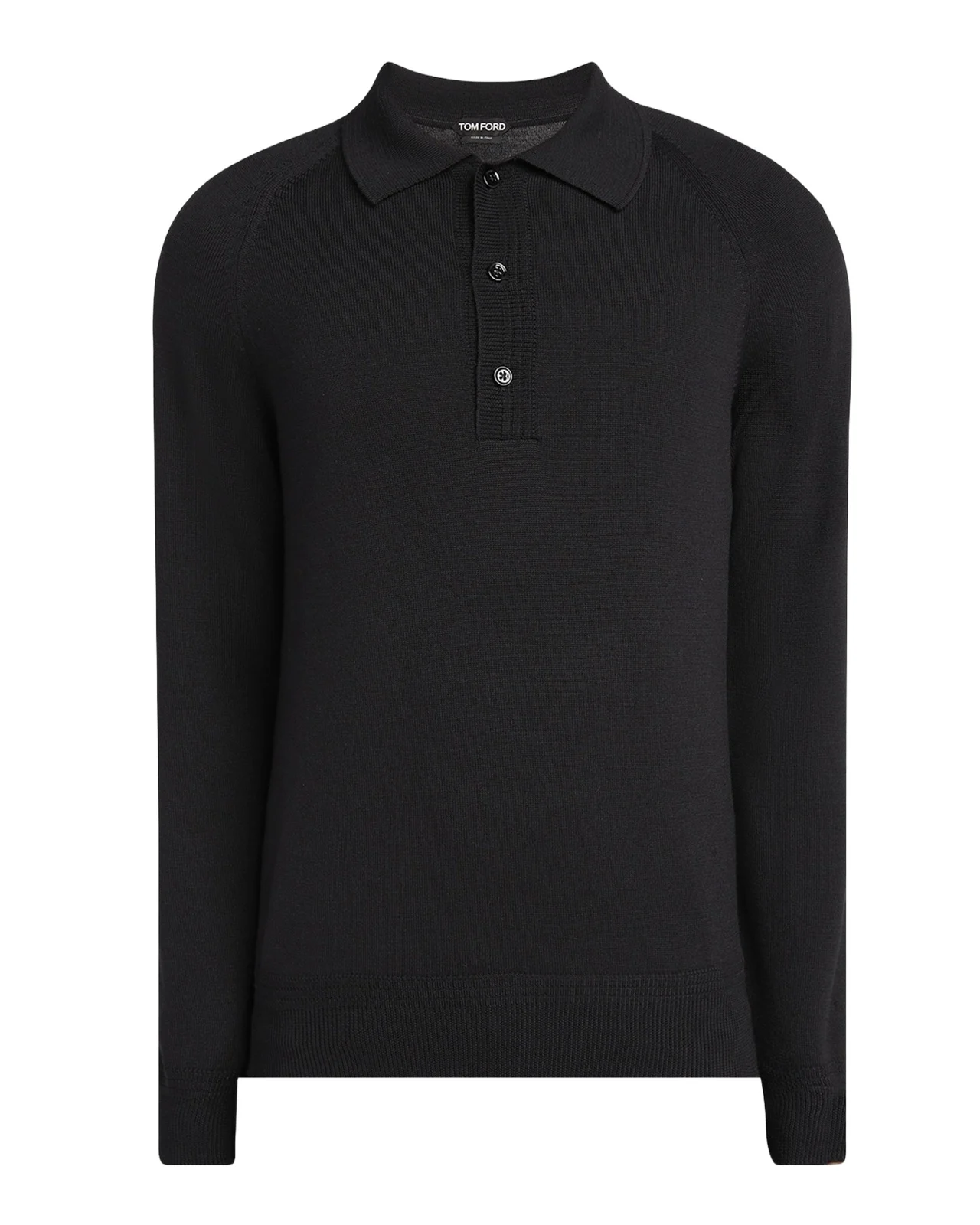 Men's Wool and Silk Raglan Knit Polo Shirt Men's Wool and Silk Raglan Knit Polo Shirt