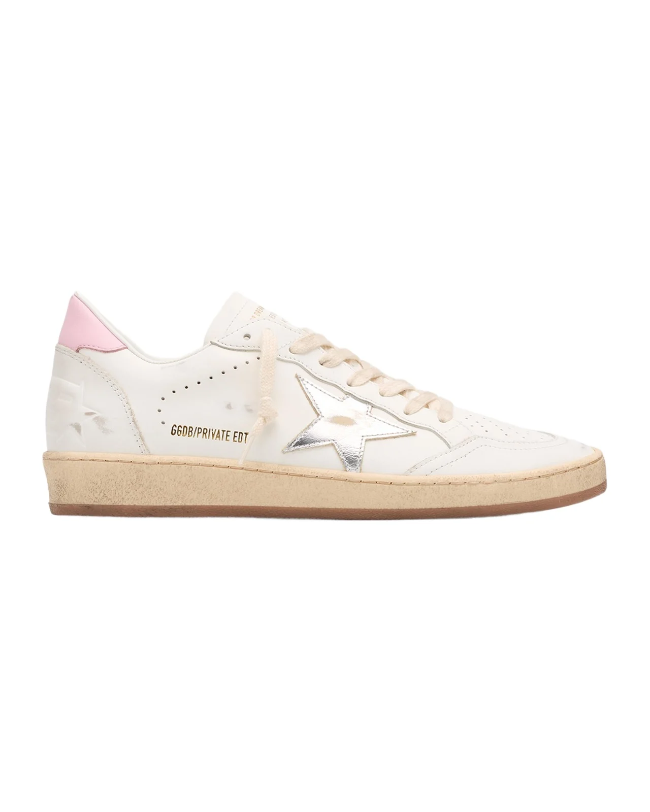 Ball Star Mixed Leather Low-Top Sneakers