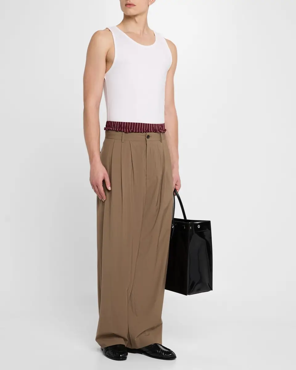 Saint Laurent Men's Cassandre Striped Shorts | Thumbnail 2