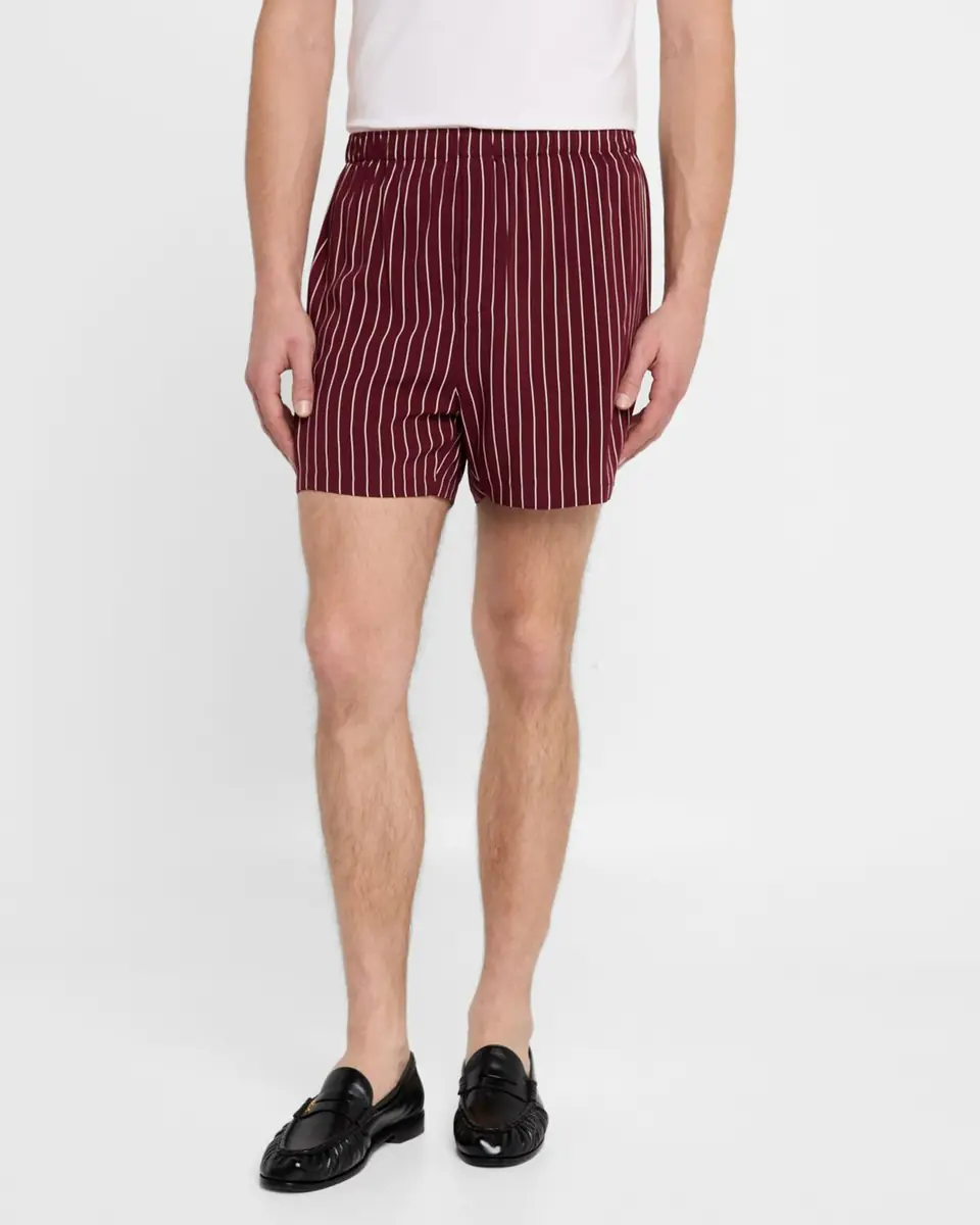 Saint Laurent Men's Cassandre Striped Shorts | Thumbnail 4