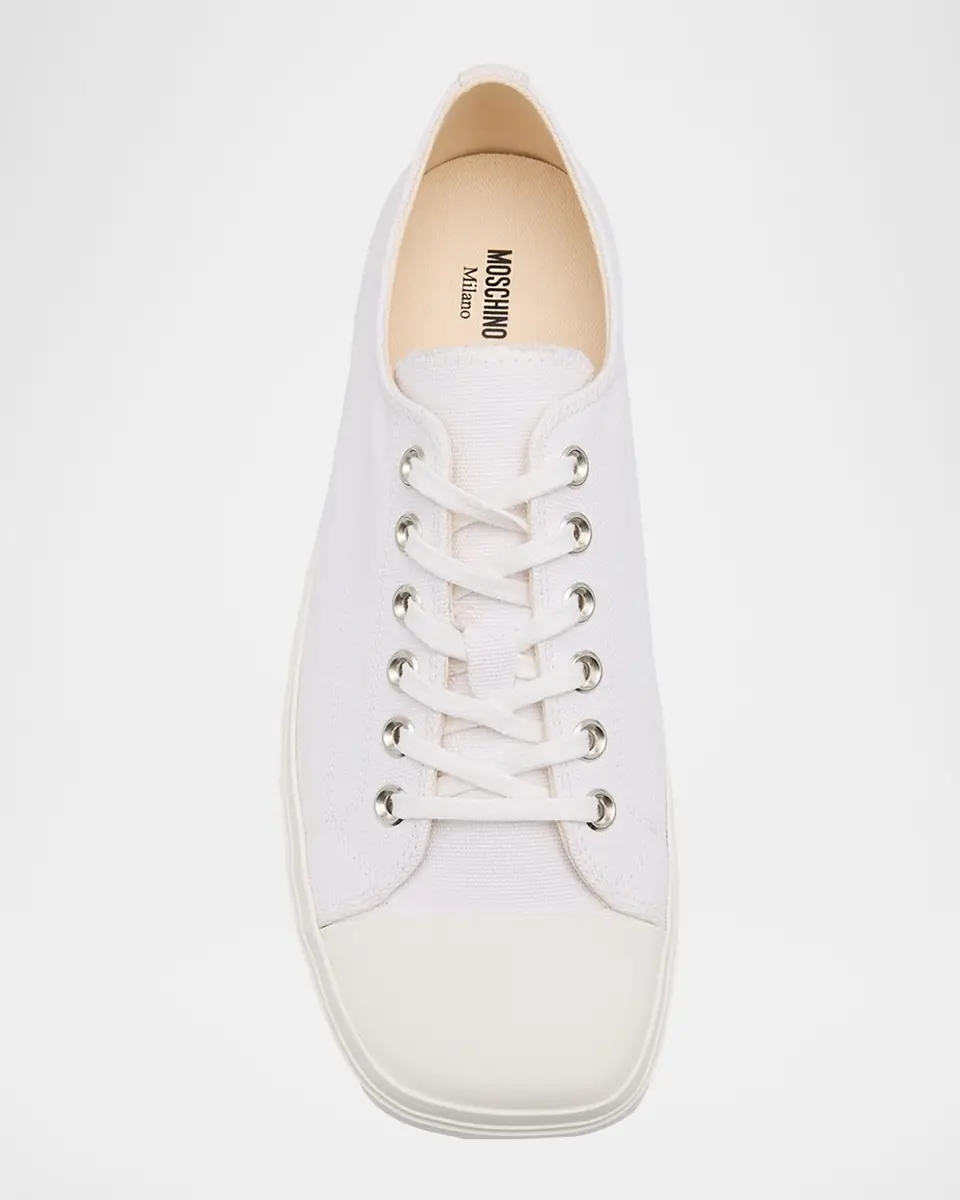 MOSCHINO Men's Canvas Low-Top Sneakers | Thumbnail 6 MOSCHINO Men's Canvas Low-Top Sneakers | Thumbnail 6
