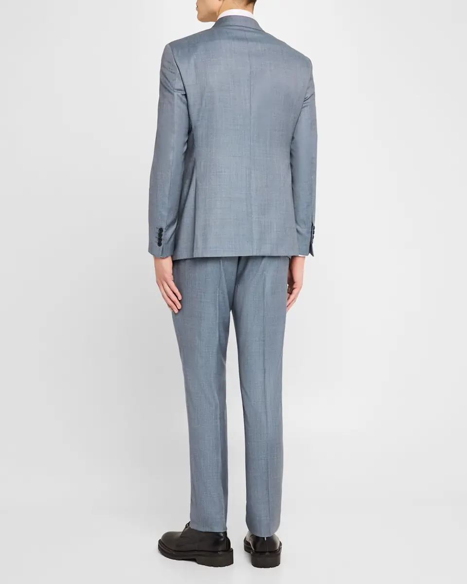 Emporio Armani Men's Wool-Viscose Micro-Dot Suit | Thumbnail 3 Emporio Armani Men's Wool-Viscose Micro-Dot Suit | Thumbnail 3