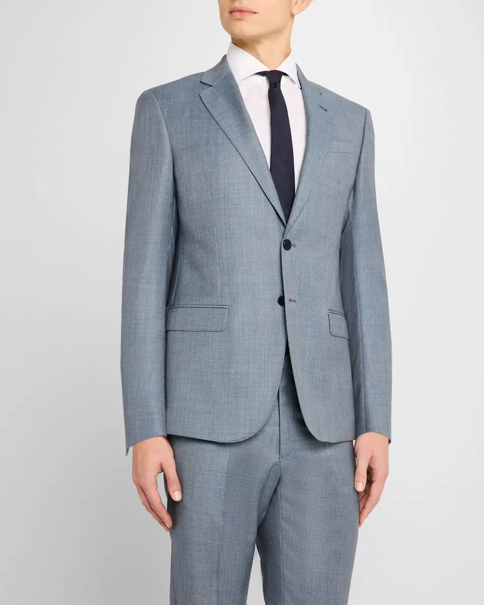 Emporio Armani Men's Wool-Viscose Micro-Dot Suit | Thumbnail 4 Emporio Armani Men's Wool-Viscose Micro-Dot Suit | Thumbnail 4
