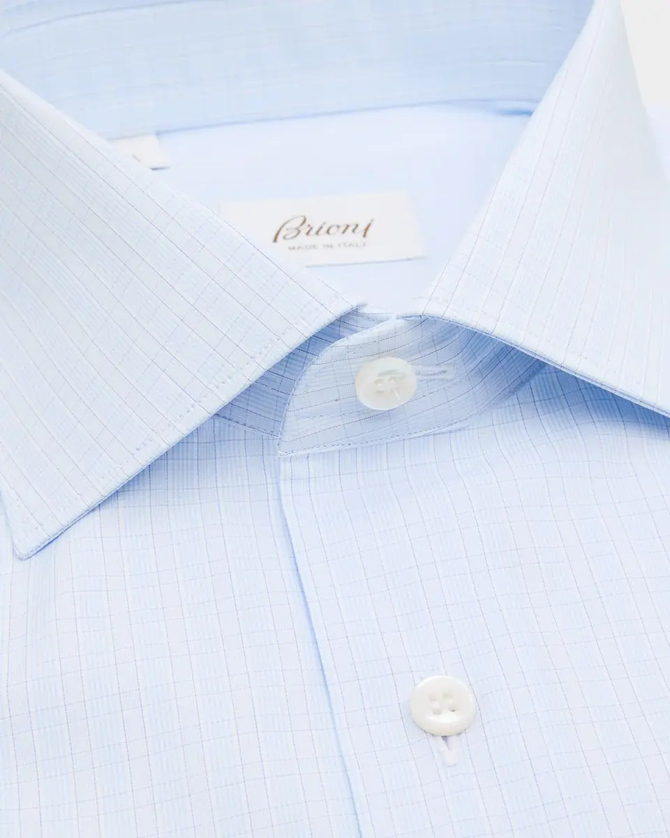 Brioni Men's Cotton Plaid Dress Shirt | Thumbnail 2