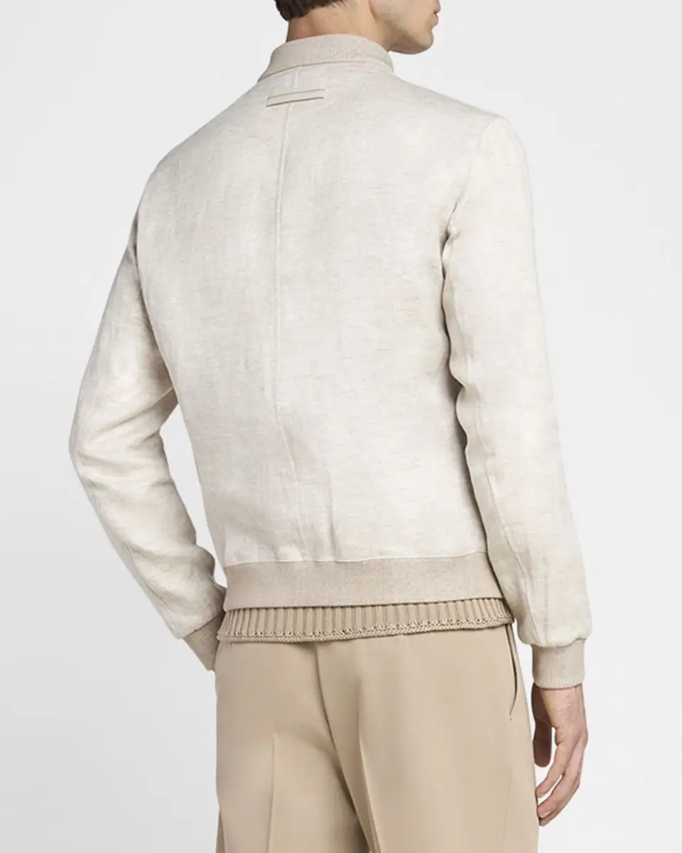 ZEGNA Men's Oasi Lino Bomber Jacket | Thumbnail 3 ZEGNA Men's Oasi Lino Bomber Jacket | Thumbnail 3