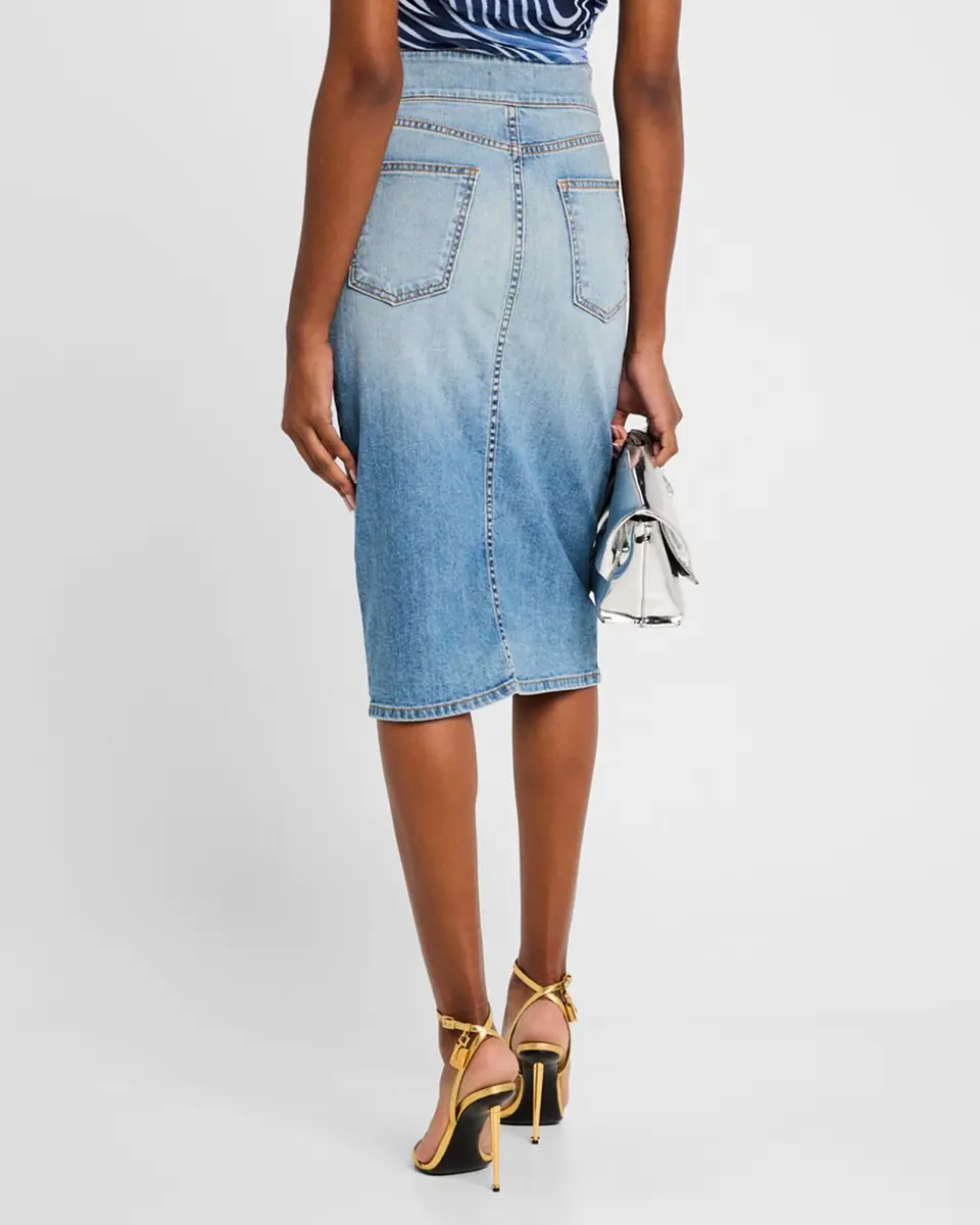 Ramy Brook Karter Denim Knee-Length Skirt | Thumbnail 3 Ramy Brook Karter Denim Knee-Length Skirt | Thumbnail 3