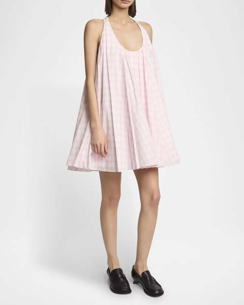 Loewe Plaid Trapeze Mini Dress | Thumbnail 4 Loewe Plaid Trapeze Mini Dress | Thumbnail 4