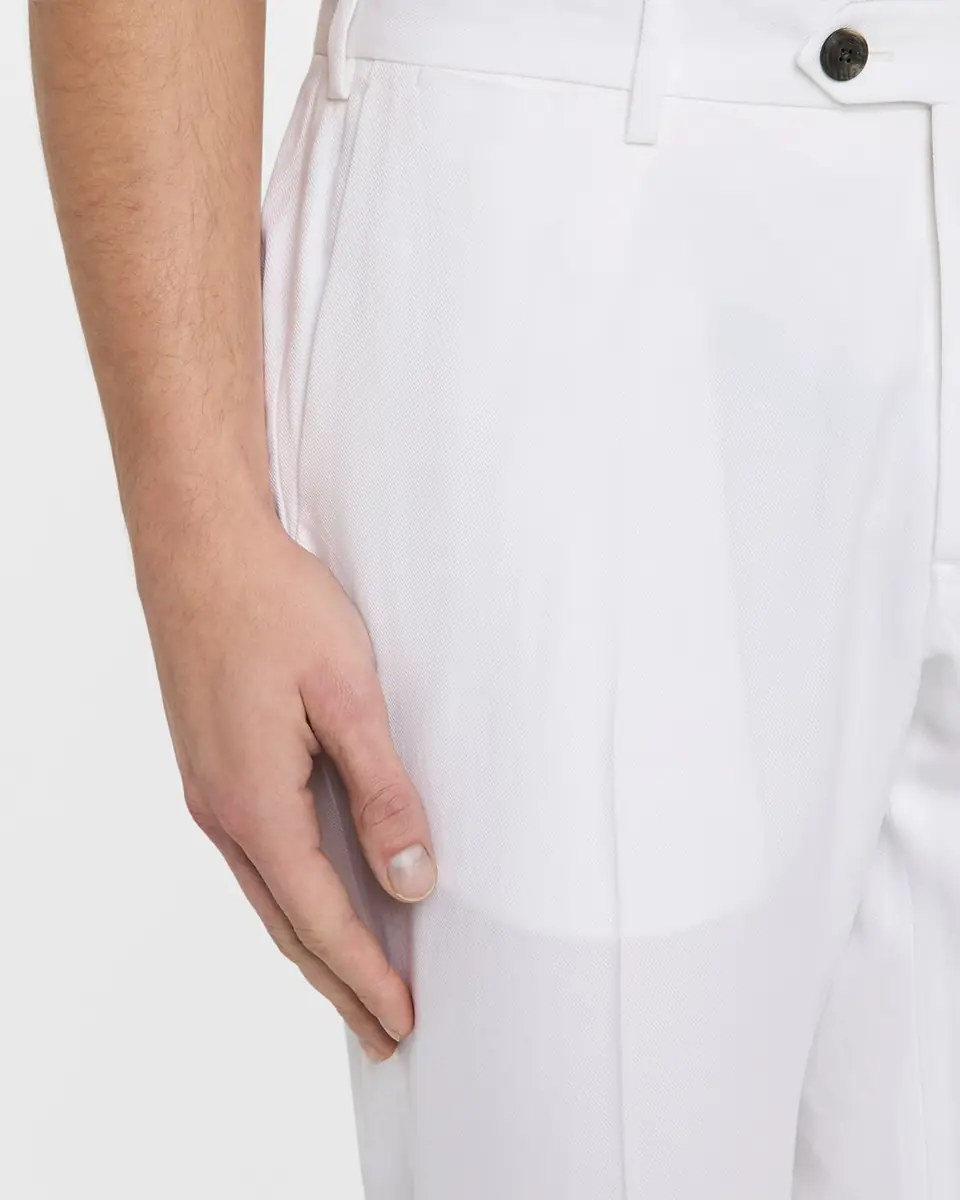 Emporio Armani Men's Lyocell Twill Flat-Front Trousers | Thumbnail 5