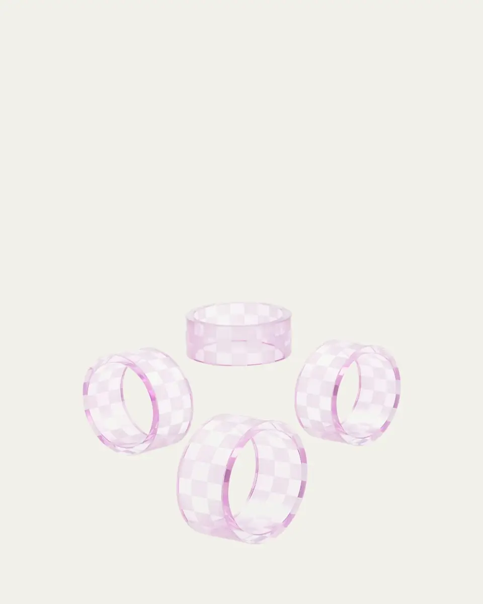 MacKenzie-Childs Lavender Check Napkin Ring, Set of 4 | Thumbnail 3