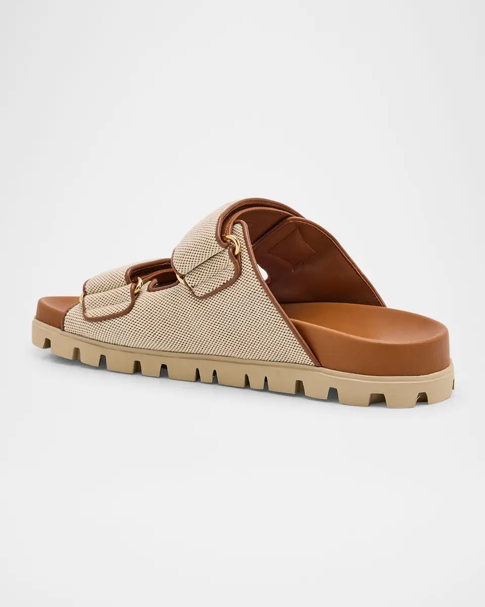 Miu Miu Canvas Dual-Grip Comfort Sandals | Thumbnail 3