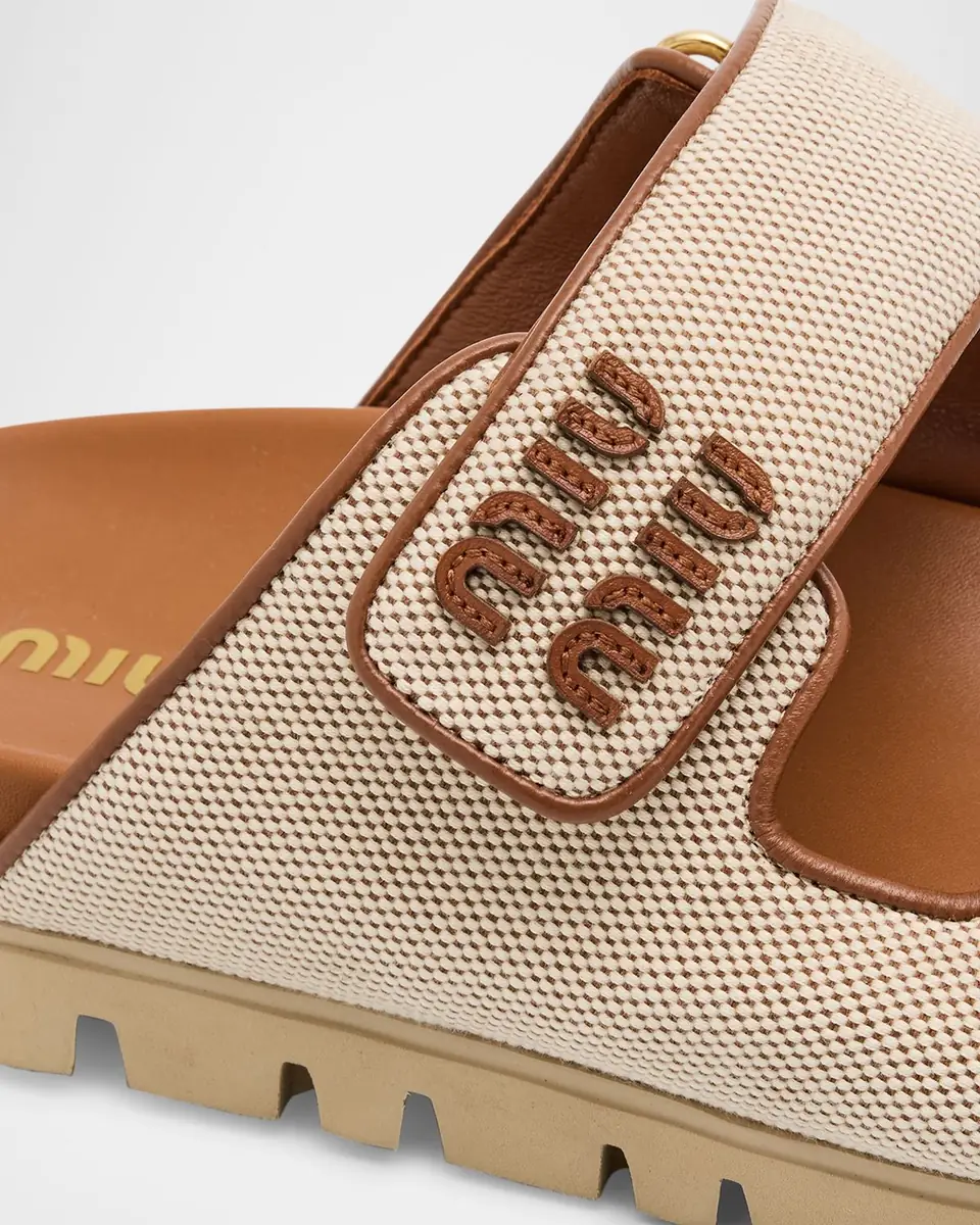 Miu Miu Canvas Dual-Grip Comfort Sandals | Thumbnail 4