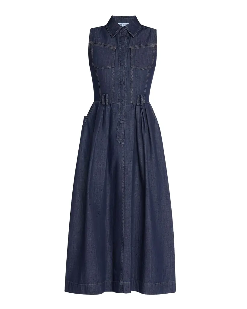 Dice Kayek Sleeveless Denim Midi Shirtdress | Image 1 Dice Kayek Sleeveless Denim Midi Shirtdress | Image 1