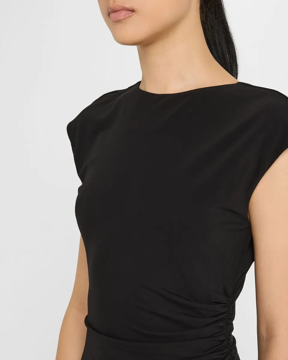Emporio Armani Ruched Boat-Neck Knee-Length Jersey Dress | Thumbnail 4