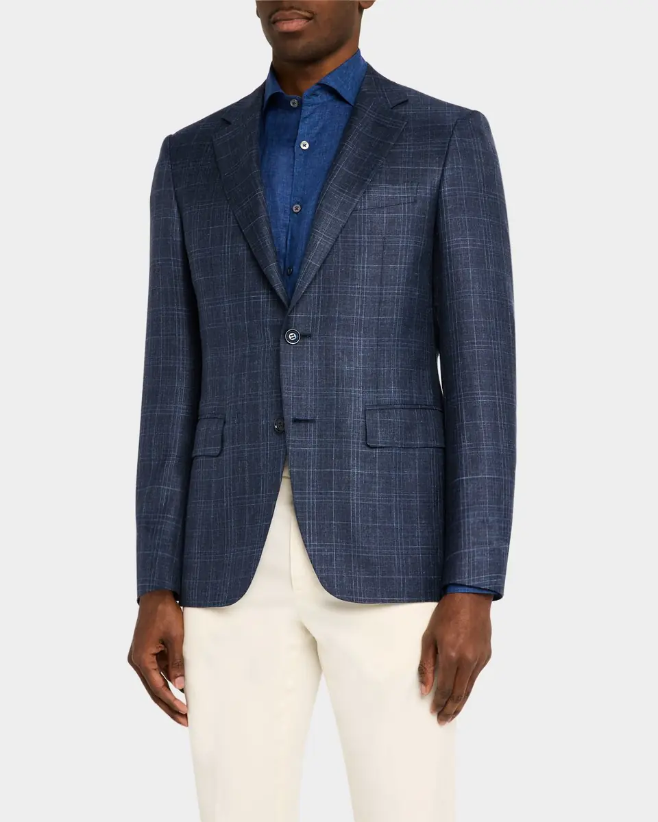 Canali Men's Tonal Plaid Sport Coat | Thumbnail 4