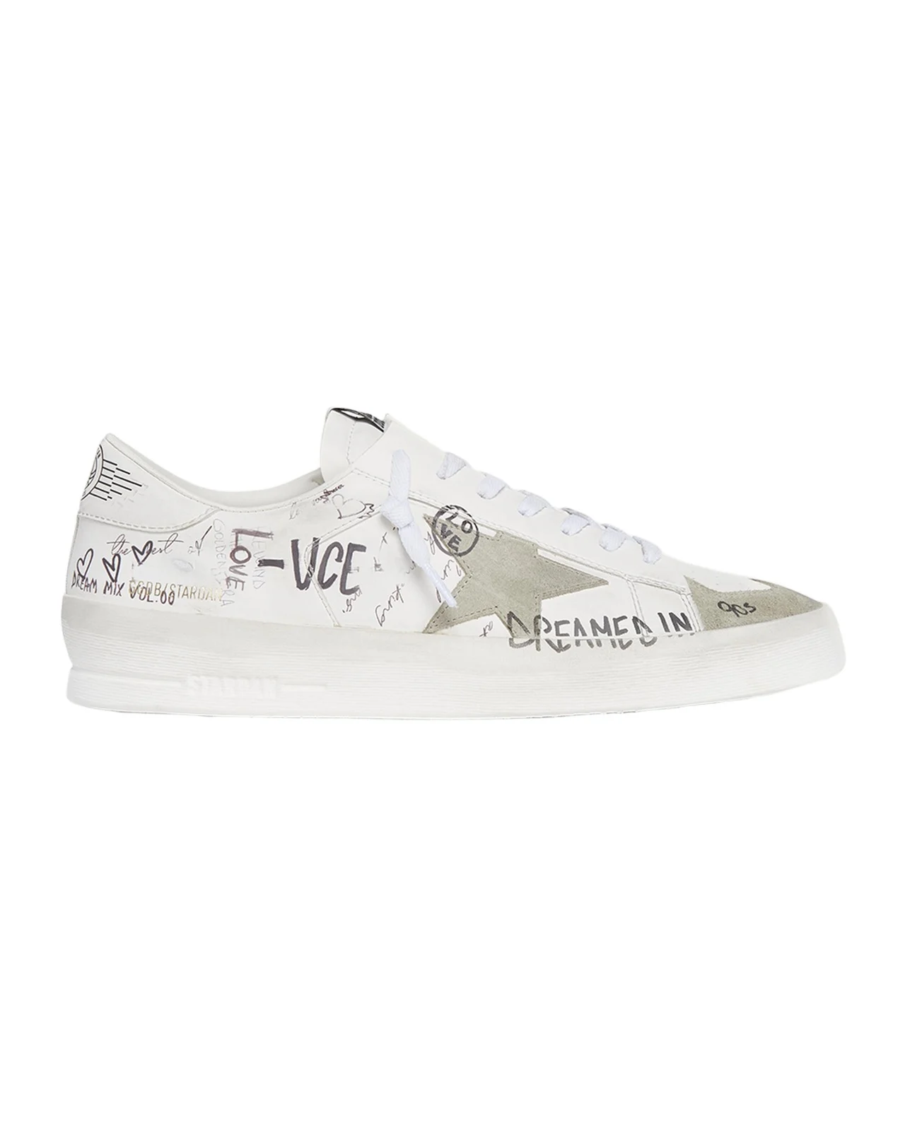 Golden Goose Men's Stardan Graffiti Leather Low-Top Sneakers