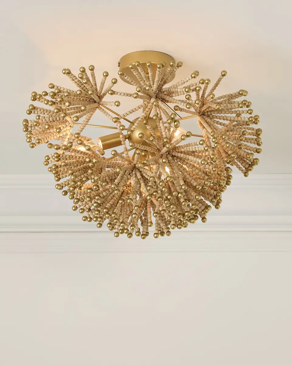 Exclusive Beaded Flower Burst 3-Light Flush Mount | Thumbnail 5 Exclusive Beaded Flower Burst 3-Light Flush Mount | Thumbnail 5