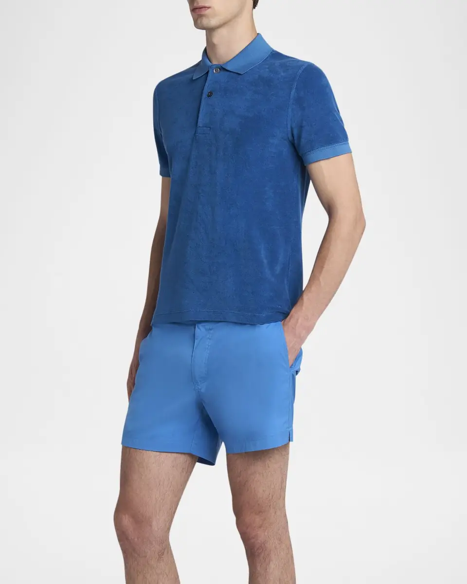 Tom Ford Men's Cotton Terry Polo Shirt | Thumbnail 4 Tom Ford Men's Cotton Terry Polo Shirt | Thumbnail 4