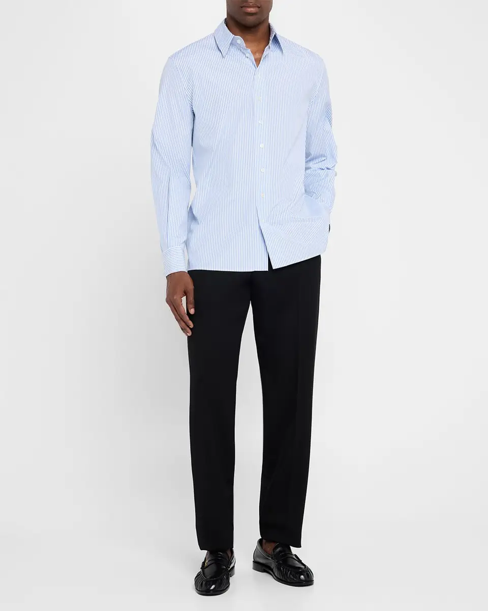 Saint Laurent Men's Relaxed-Fit Cotton Stripe Sport Shirt | Thumbnail 2