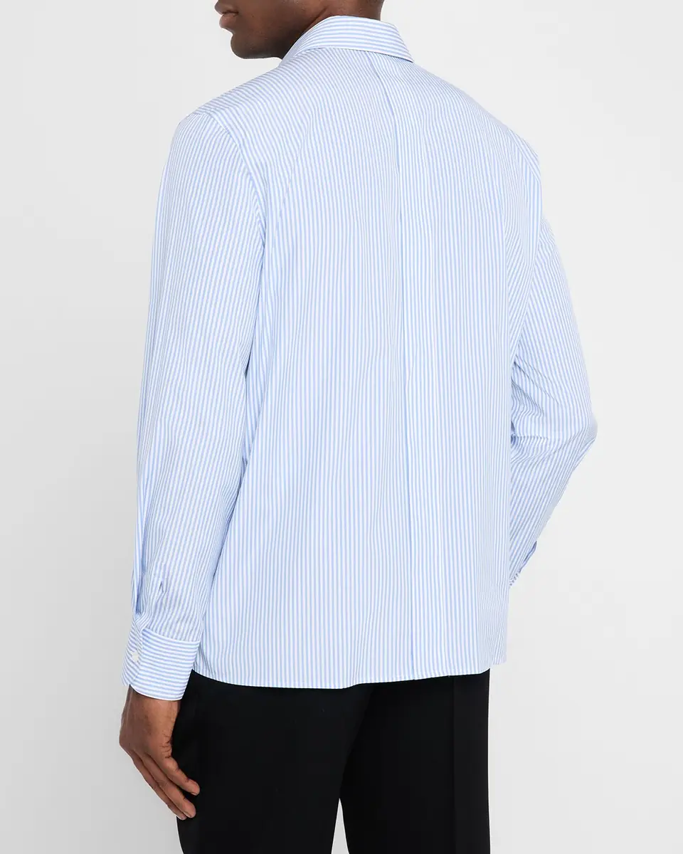 Saint Laurent Men's Relaxed-Fit Cotton Stripe Sport Shirt | Thumbnail 3