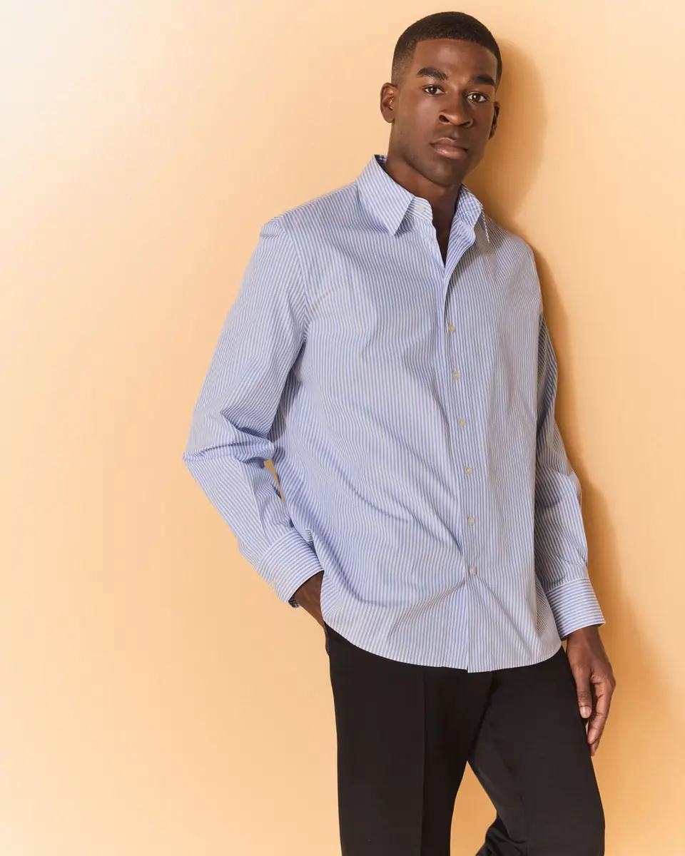 Saint Laurent Men's Relaxed-Fit Cotton Stripe Sport Shirt | Thumbnail 5