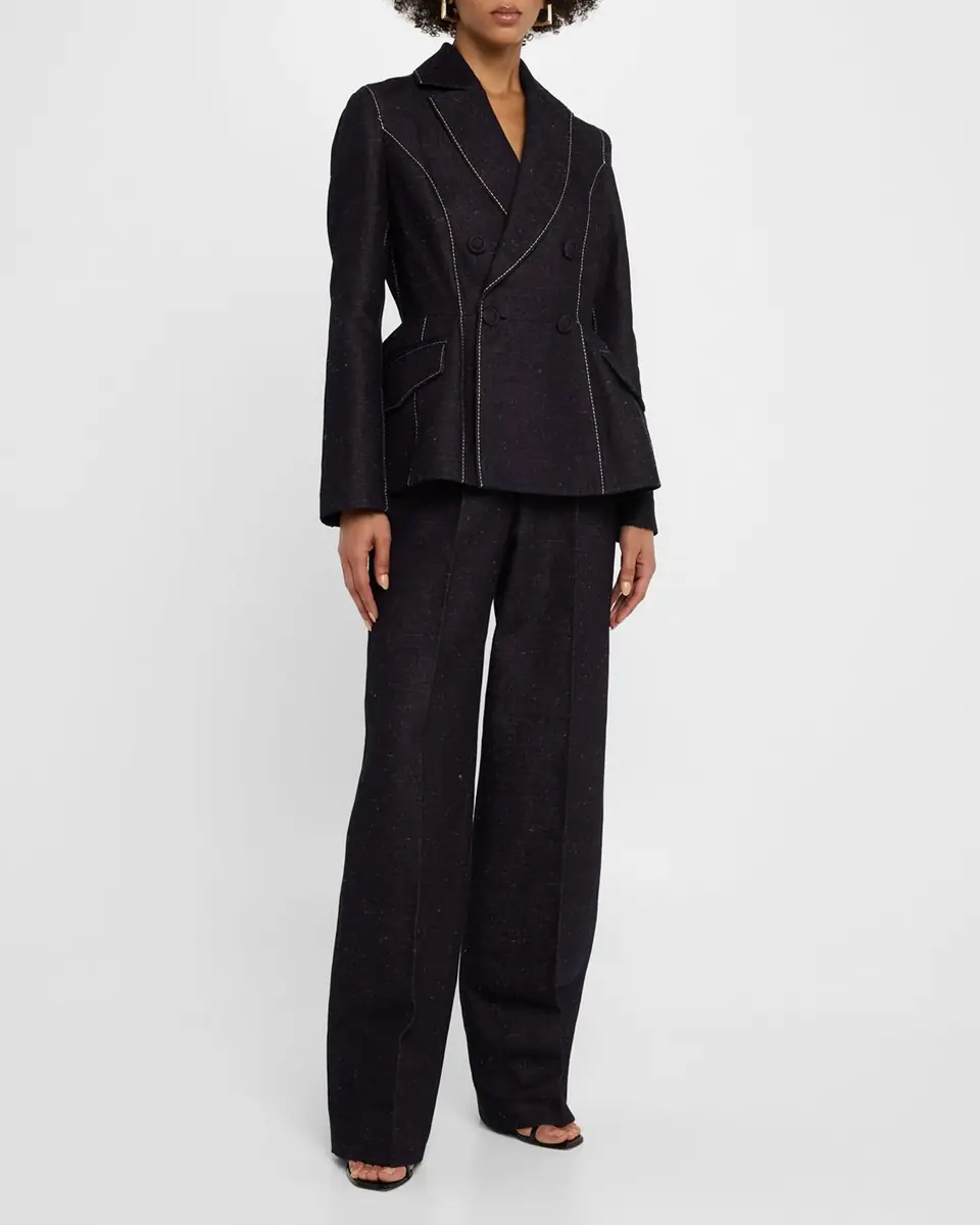 Dice Kayek Pleated Wide-Leg Denim Pants | Thumbnail 2 Dice Kayek Pleated Wide-Leg Denim Pants | Thumbnail 2