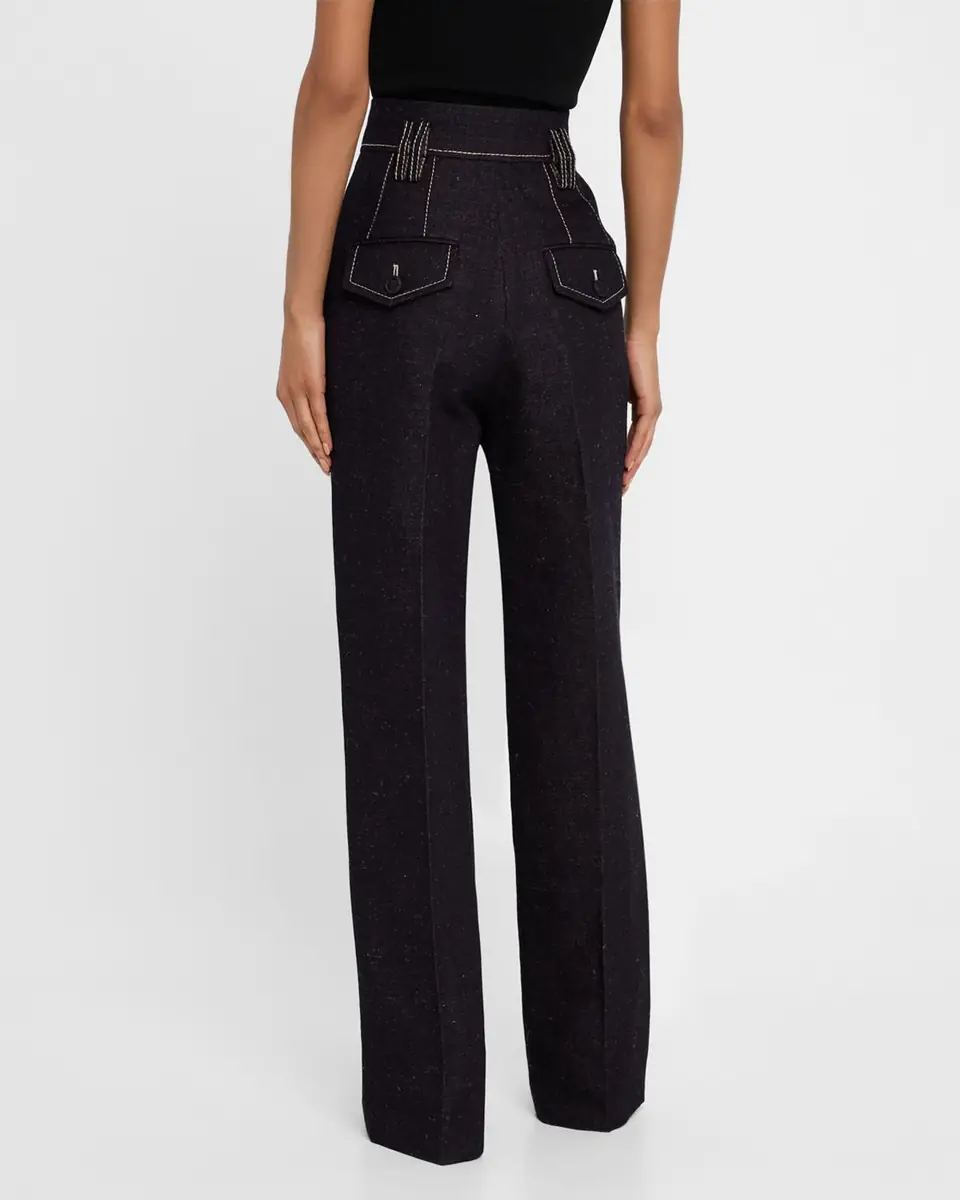 Dice Kayek Pleated Wide-Leg Denim Pants | Thumbnail 3 Dice Kayek Pleated Wide-Leg Denim Pants | Thumbnail 3