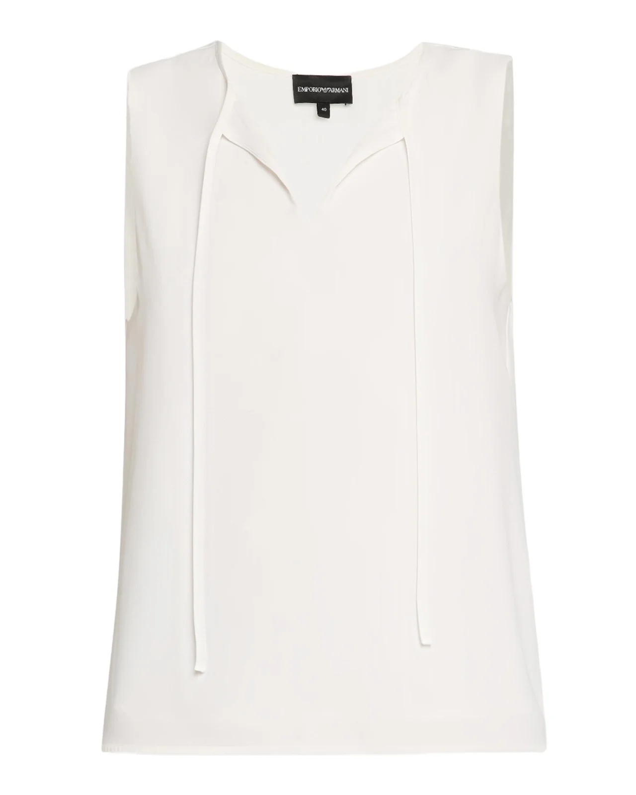 Sleeveless Front-Tie Blouse
