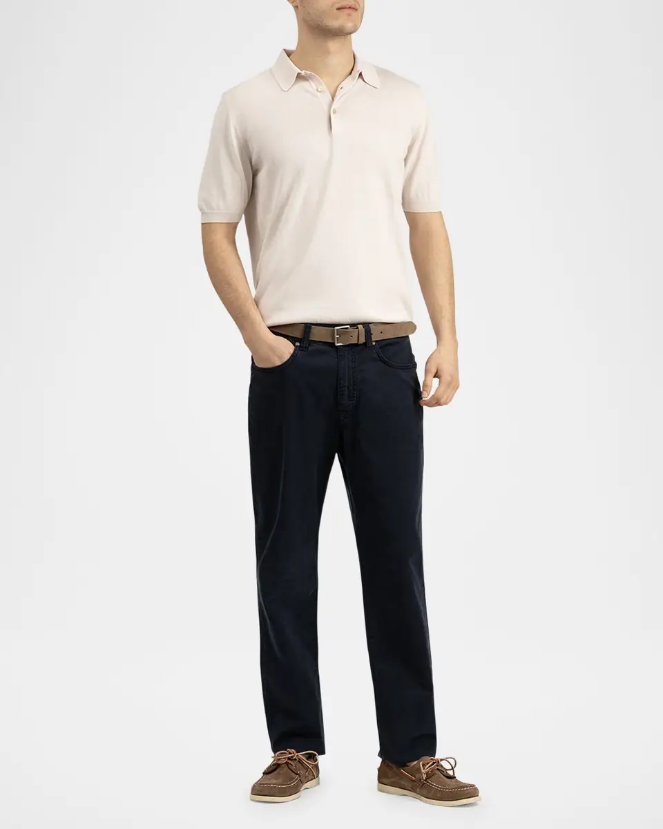 Boglioli Men's Garment-Washed Cotton Polo Shirt | Thumbnail 2 Boglioli Men's Garment-Washed Cotton Polo Shirt | Thumbnail 2