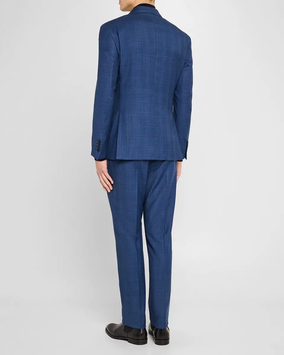 Emporio Armani Men's Micro-Plaid Wool-Blend Suit | Thumbnail 3