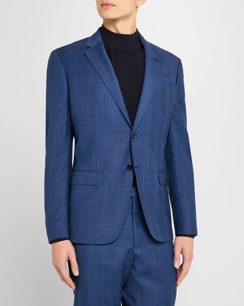 Emporio Armani Men's Micro-Plaid Wool-Blend Suit | Thumbnail 4