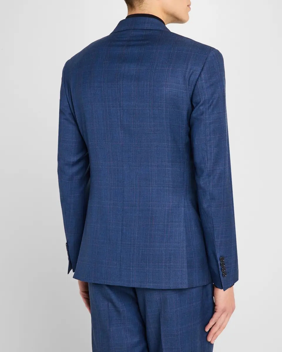 Emporio Armani Men's Micro-Plaid Wool-Blend Suit | Thumbnail 5