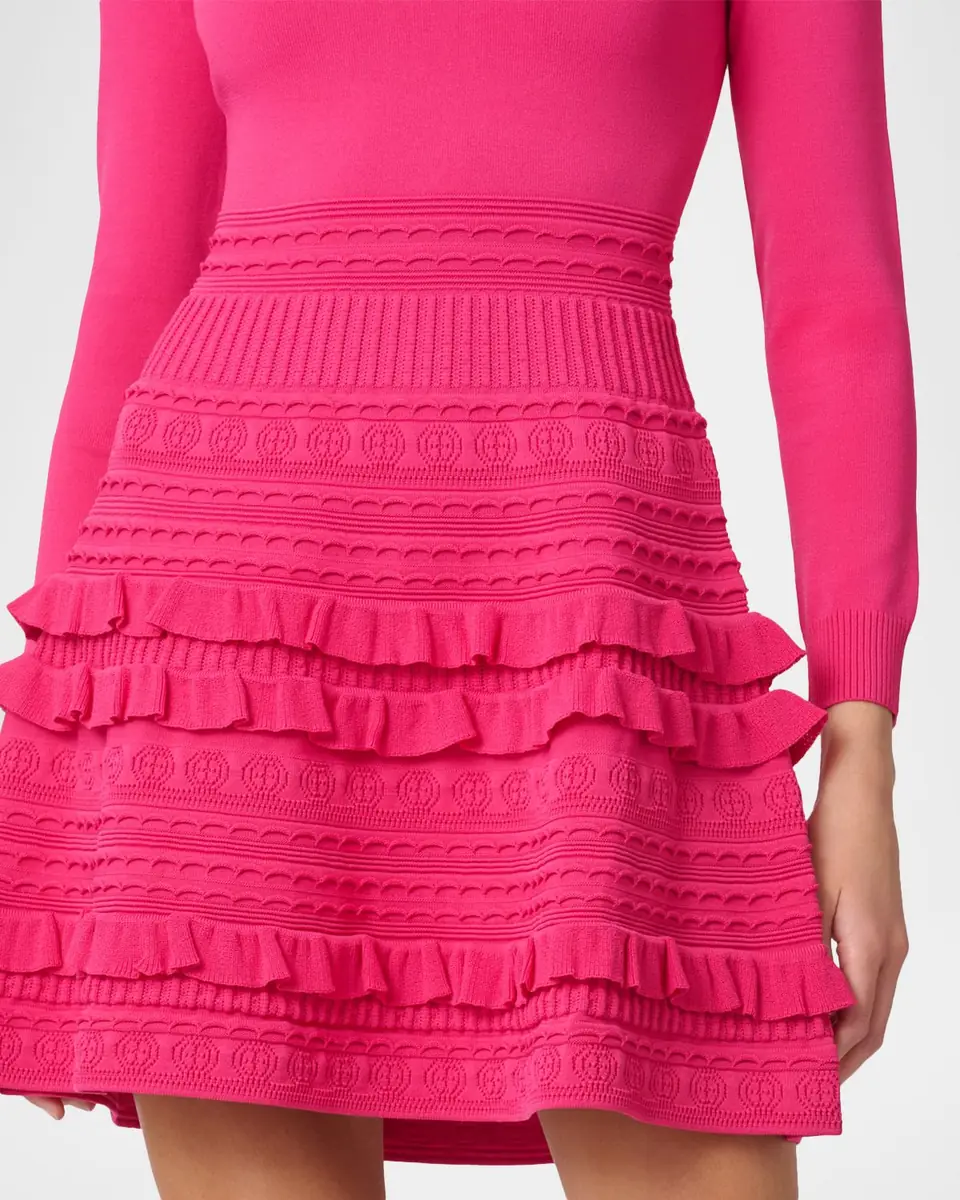 Shoshanna Joie Ruffle-Trim Turtleneck Knit Mini Dress | Thumbnail 3 Shoshanna Joie Ruffle-Trim Turtleneck Knit Mini Dress | Thumbnail 3