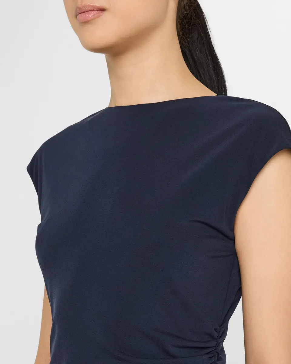 Emporio Armani Ruched Boat-Neck Knee-Length Jersey Dress | Thumbnail 4