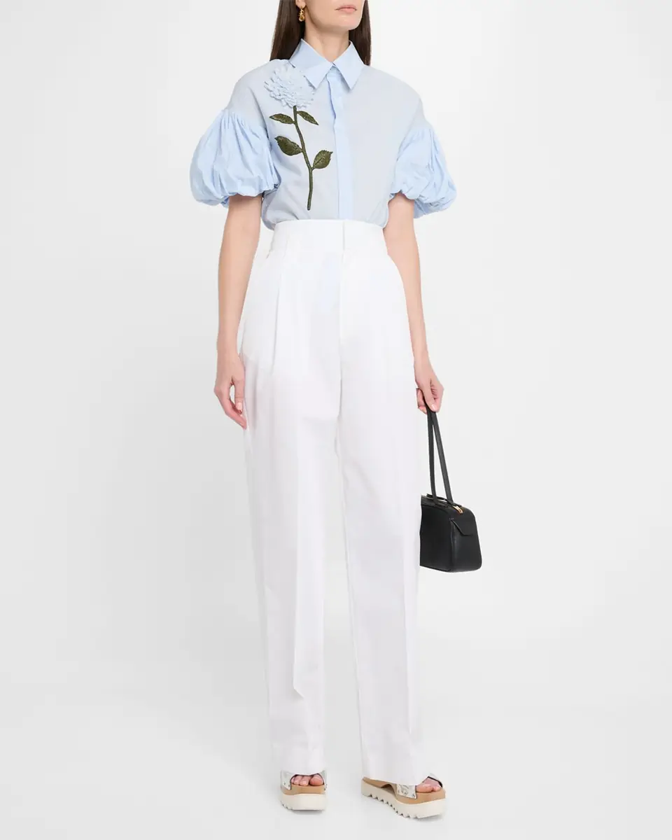 Dice Kayek High-Rise Cotton Gabardine Wide-Leg Pants | Thumbnail 2