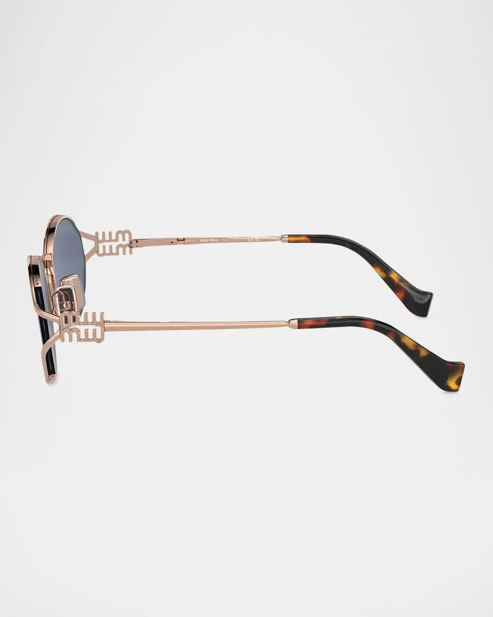 Miu Miu Cut-Out Metal & Plastic Oval Sunglasses | Thumbnail 2 Miu Miu Cut-Out Metal & Plastic Oval Sunglasses | Thumbnail 2