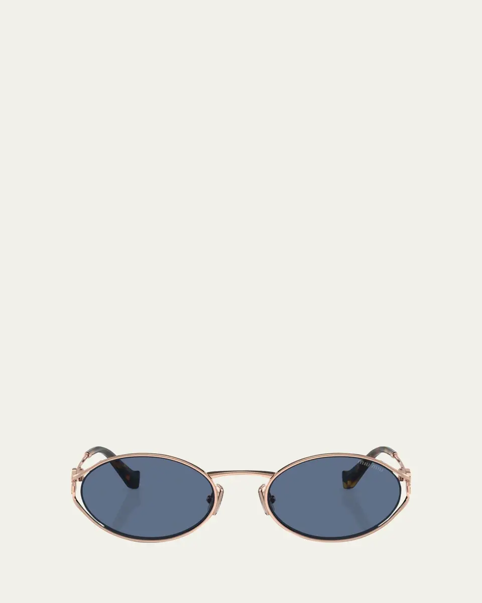 Miu Miu Cut-Out Metal & Plastic Oval Sunglasses | Thumbnail 3 Miu Miu Cut-Out Metal & Plastic Oval Sunglasses | Thumbnail 3