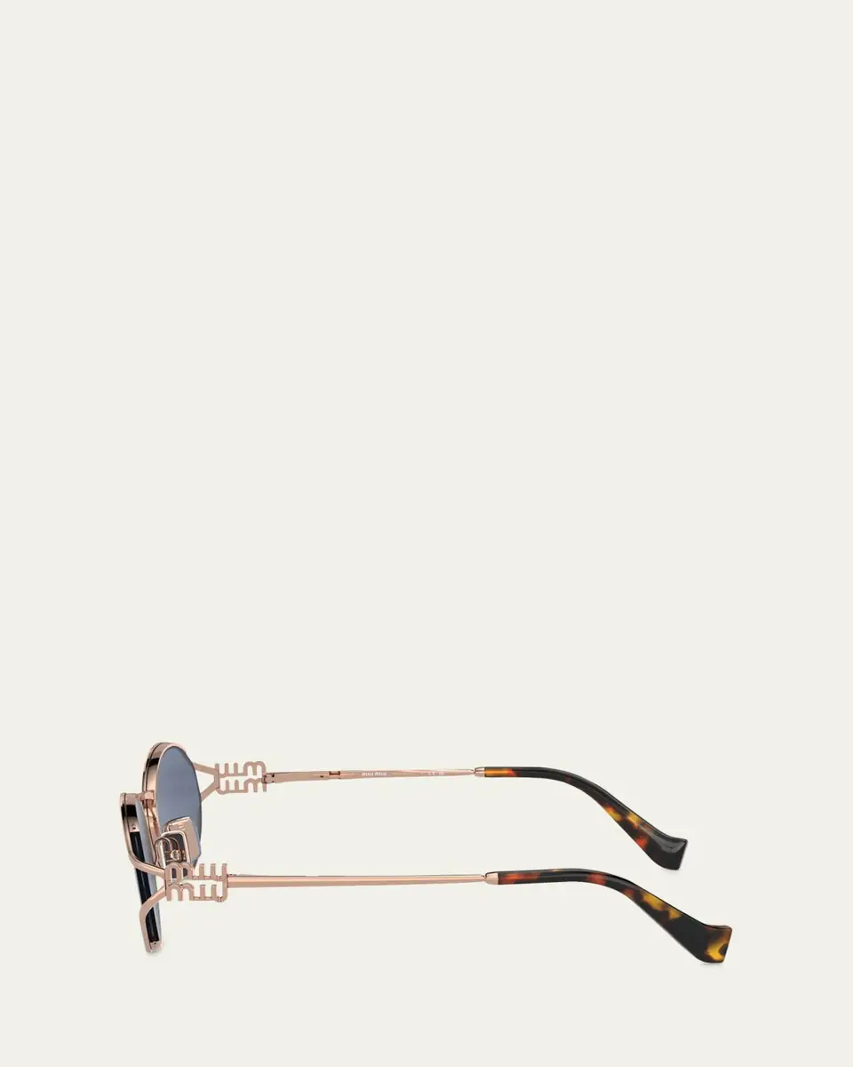 Miu Miu Cut-Out Metal & Plastic Oval Sunglasses | Thumbnail 5 Miu Miu Cut-Out Metal & Plastic Oval Sunglasses | Thumbnail 5