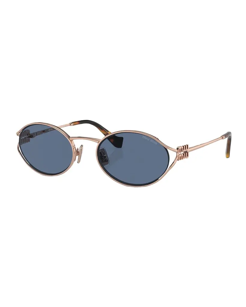Miu Miu Cut-Out Metal & Plastic Oval Sunglasses | Image 1 Miu Miu Cut-Out Metal & Plastic Oval Sunglasses | Image 1