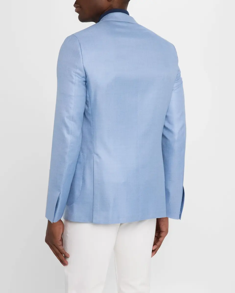 Brioni Men's Wool-Silk Hopsack Blazer | Thumbnail 3 Brioni Men's Wool-Silk Hopsack Blazer | Thumbnail 3