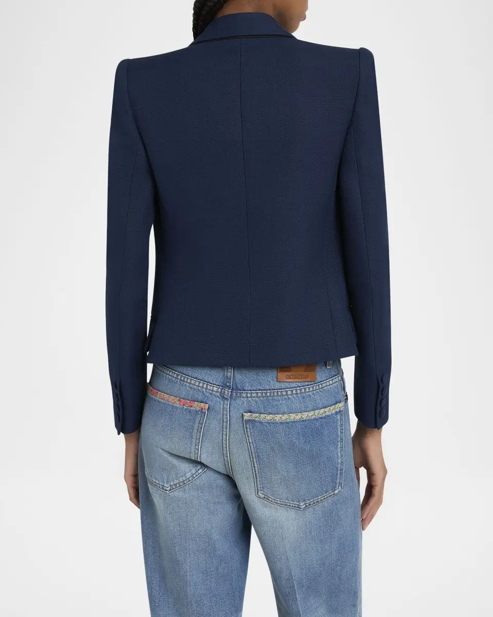 Valentino Garavani Bow Closure Cropped Wool Blazer | Thumbnail 2 Valentino Garavani Bow Closure Cropped Wool Blazer | Thumbnail 2