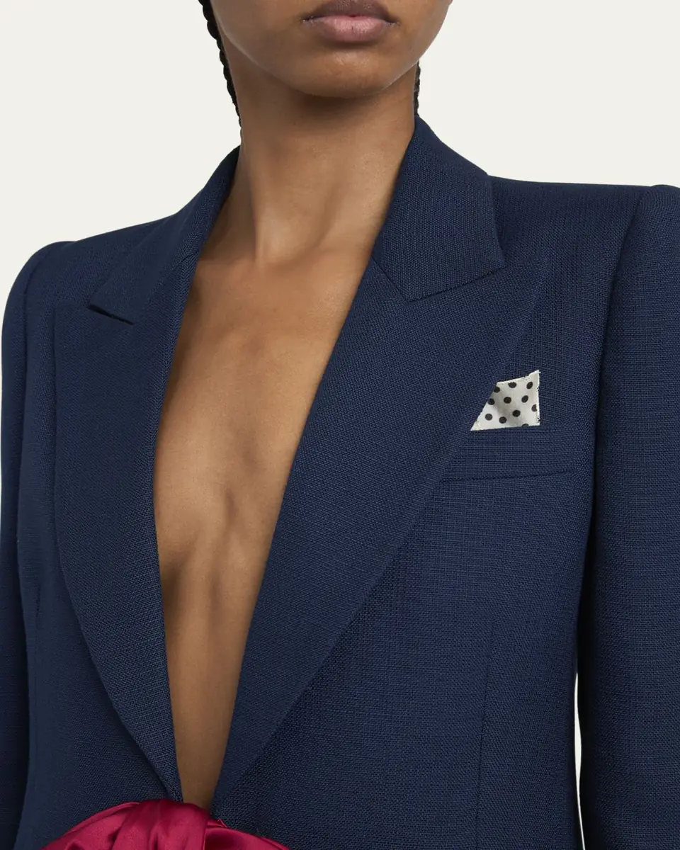 Valentino Garavani Bow Closure Cropped Wool Blazer | Thumbnail 9 Valentino Garavani Bow Closure Cropped Wool Blazer | Thumbnail 9